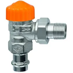 Heimeier Eclipse Thermostat-Ventilunterteil 3941-15.000 R 1/2, Pressanschluss 15mm, Eck, Rotguss vernickelt