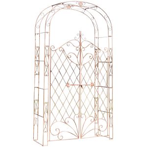 CLP Rosenbogen Melissa, antik-braun, mit Tür, aus Metall, freistehend, 120 x 220 x 40 cm