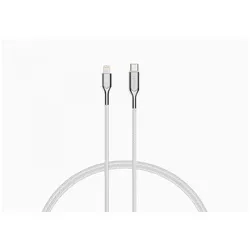 Cygnett Armoured Lightning to USB-C Cable 2M - White (2 m, 12 W), USB Kabel