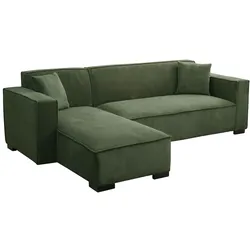 Oviala Business Festes 3-Sitzer-Ecksofa mit Meridian links khakigrün