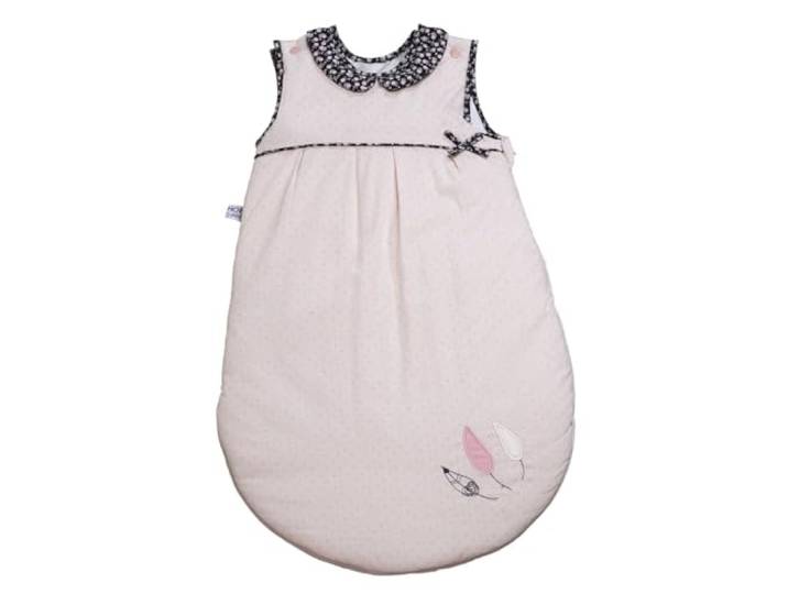Sauthon Gigoteuse en Coton Rose Hiver ouatinée\, 0-4 mois\, Miss Fleur de Lune\, Col Claudine