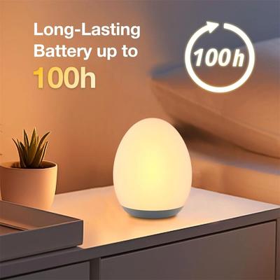 Uplifted Finds Rechargeable Egg Shape RGB Pat Light Eye Protection Night Lamp For Nursery & Outdoor Use Rechargeable Egg Shape RGB Pat Light Eye Protection Night Lamp For Nursery & Outdoor Use