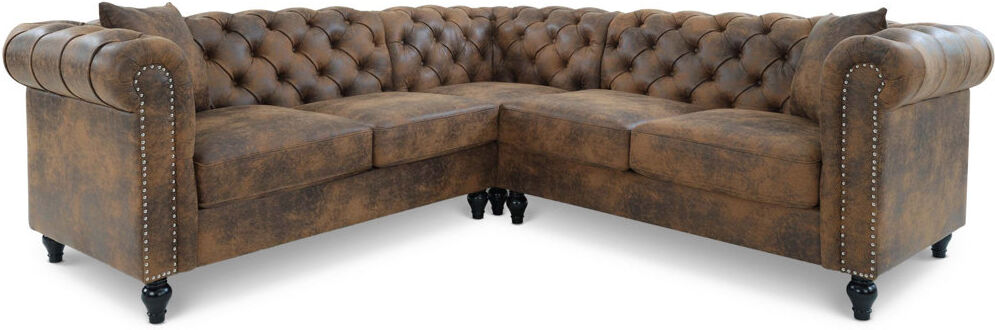 ClassicLiving Pantaleon Corner Sofa Brown 5
