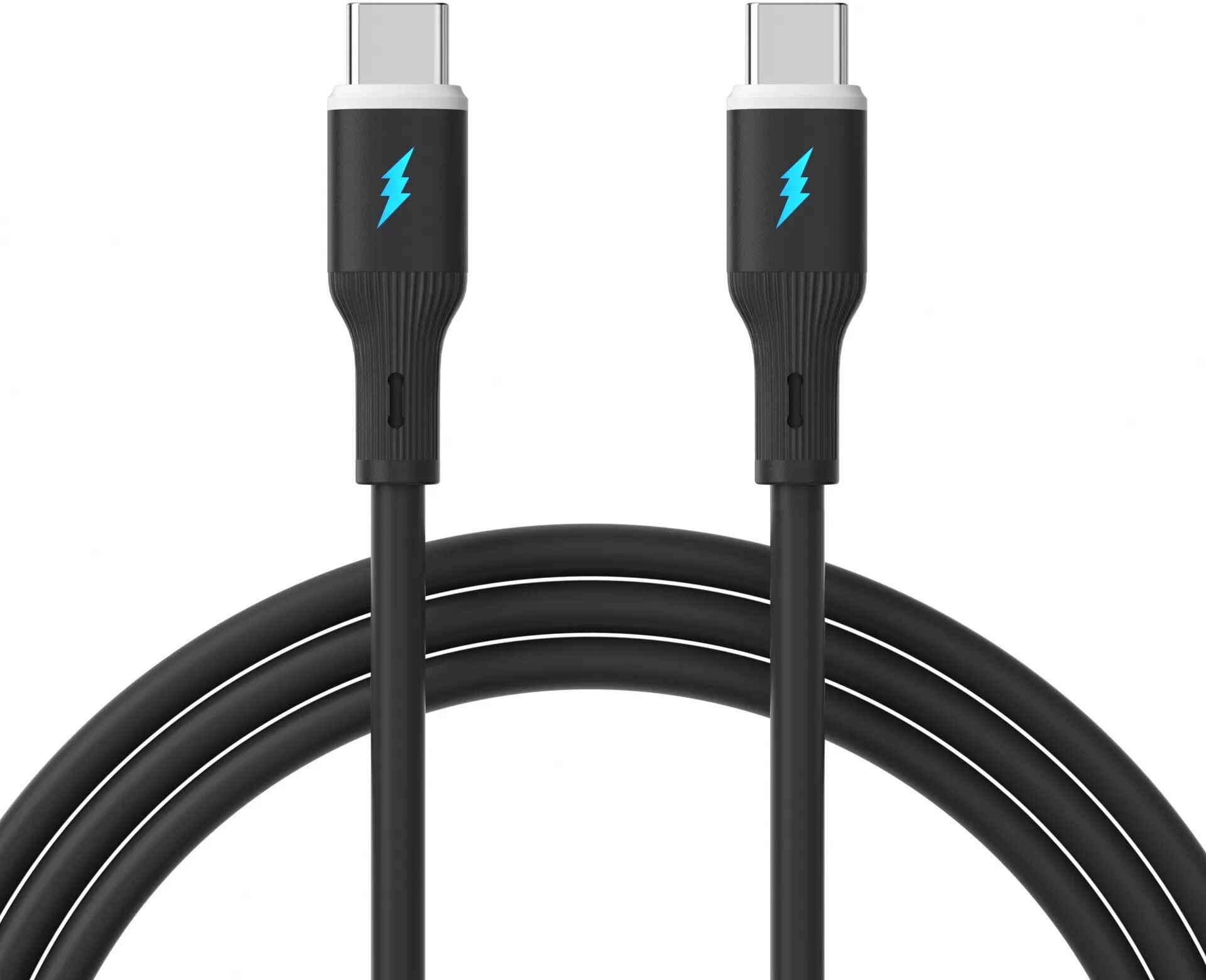 INF 66W USB-C auf USB-C Schnellladekabel - Silikon, 100cm Schwarz