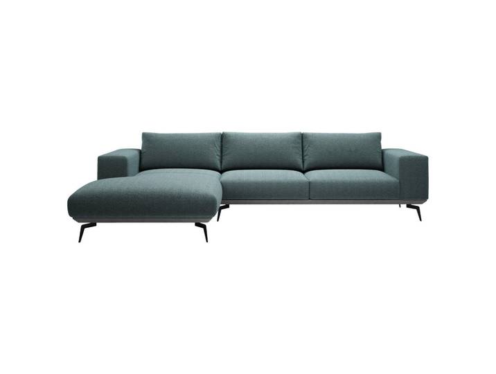 Ecksofa, Anthrazit, 330x180 cm, Textil, Ottomane links, L-Form, MID.YOU