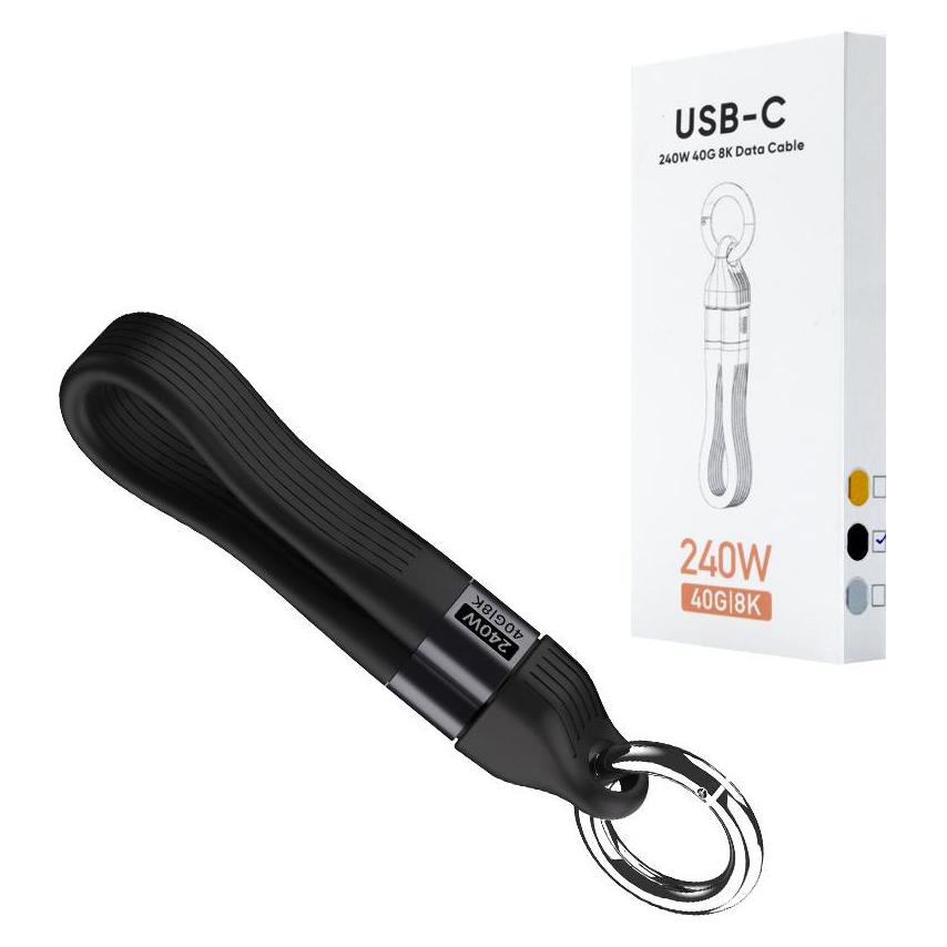 EcoBox Kabel 240 W Typ C Auf Typ C Lanyard-Anhänger Für Telefon Schwarz (0.13 m, 240 W) (59941614)