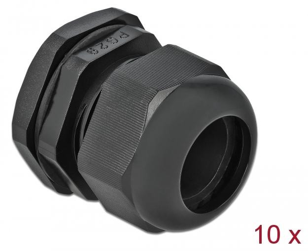Delock Kabeldoorvoer PG29 Zwart IP68 10 stuks