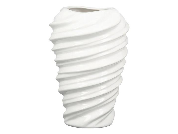 Vase Twist, Weiß, Keramik, spiralförmig, 27 cm, auch für frische Blumen geeignet, Dekoration, Vasen, Keramikvasen
