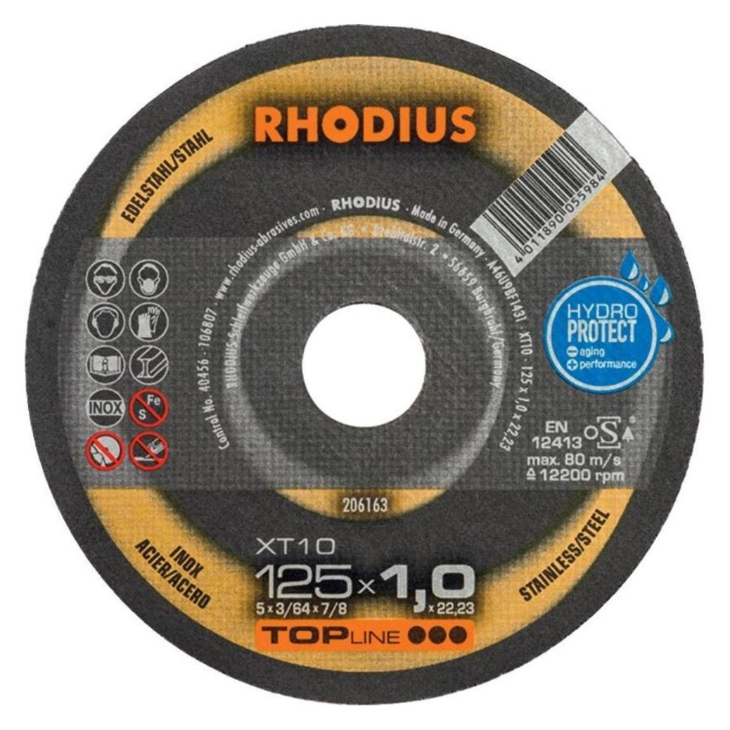 Rhodius Extradünne Trennscheibe gerade XT10 Ø 125 x 1,0 x 22,23mm (206163)