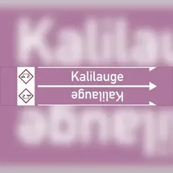Rohrleitungskennzeichen Kalilauge - 33000x90 mm Folie selbstklebend