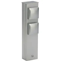 Albert Steckdosensäule, 2 Schuko-Steckdosen, Edelstahl, IP44