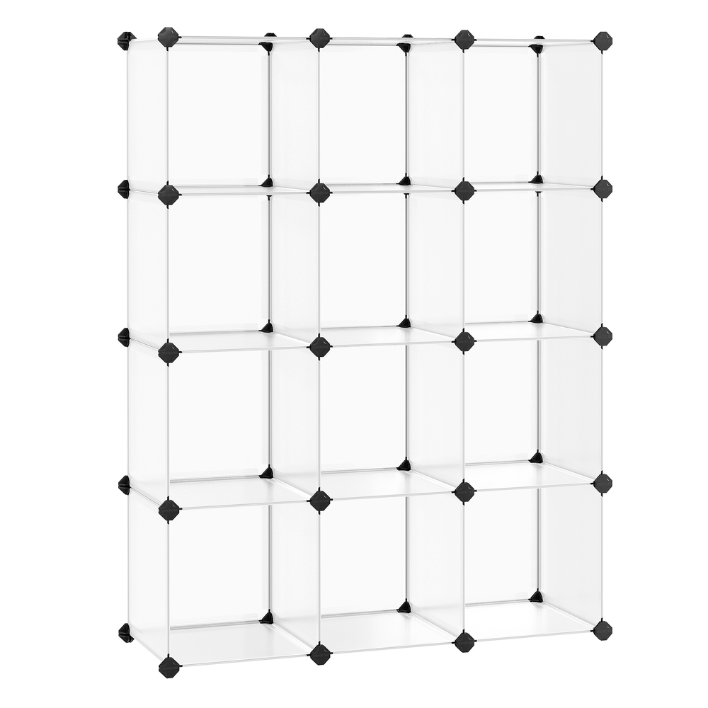 SONGMICS Steckregalsystem 12 Würfel Weiß LPC34L