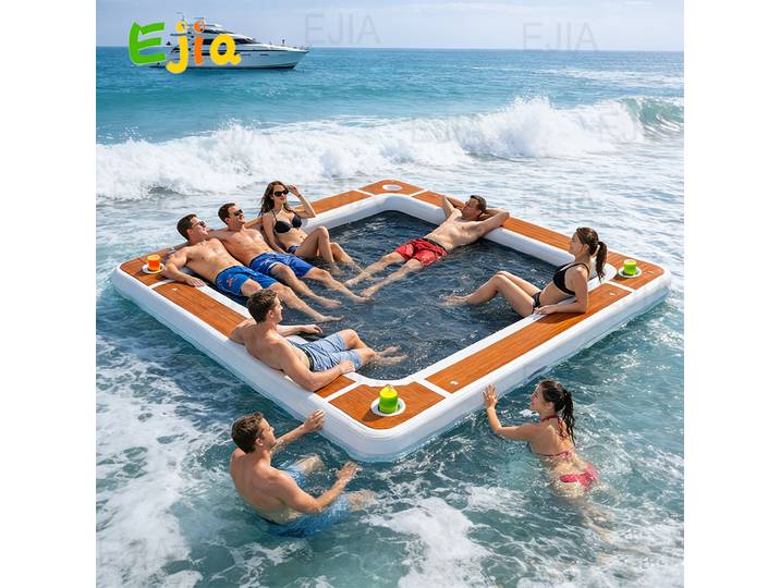 Plateforme flottante gonflable 10/8 pieds, hamac aquatique gonflable, pont flottant, bouée de piscine pour piscine et lac