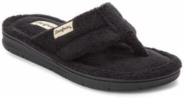 Women's Wrenley Terry Thong by Dearfoams in Black (Size S M)
