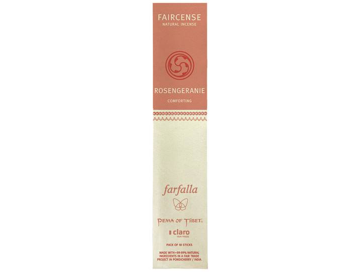 farfalla Rosengeranie / Comforting, Faircense Räucherstäbchen mit Halterung