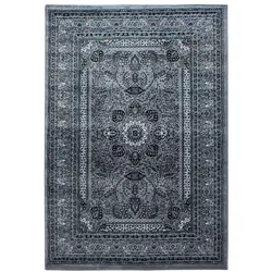 Carpetsale24 Orient Teppich 300x400 cm Grau, Zeitloser XXL Kurzflorteppich mit Ornamenten, Pflegearme Raumlösung für Loft, Galerie oder Wohnbereiche