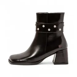 Art für Damen. 11706S101003_001 Glänzende Lederstiefeletten schwarz (38), 5 bis 8 cm, Reißverschluss, Klassisch