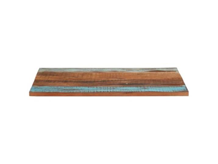HGPOTUY Tischplatte Rechteckig 70x90 cm 25-27 mm Altholz Massiv Massivholz, tropisches Altholz, Mango Teak Hartholz, 2 separate Teile, Holzstütze, feuchtes Tuch