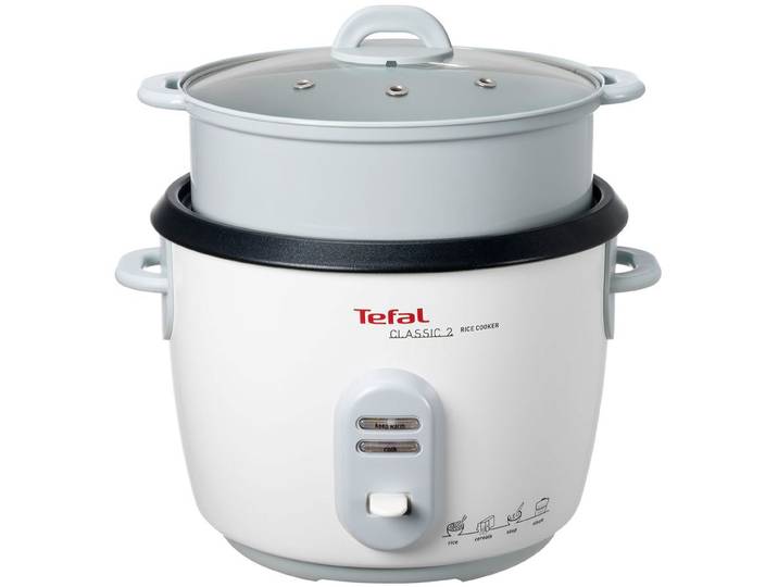TEFAL Reiskocher RK1011 , weiß, B:29,5cm H:30,1cm T:29,5cm, Reiskocher, 10 Tassen Kapazität (5 L), automatische Warmhaltefunktion, Dampfkorb, Reiskocher