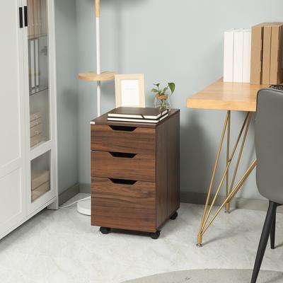 HOMCOM 3 Drawer Mobile File Cabinet, Rolling Printer Stand, Vertical Filing Cabinet
