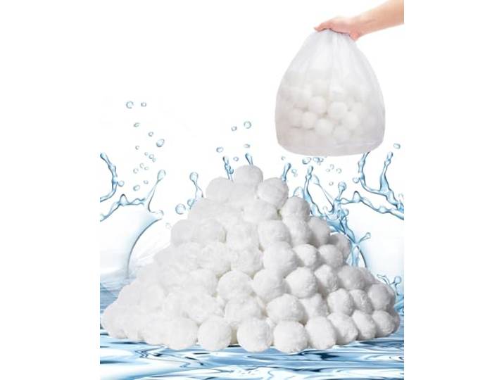 VEVOR Filterballen voor zwembad, zandfilter, 1,56 kg, reserveballen voor zandfilters, zwembadfilter, herbruikbaar, met waszak, voor verschillende filtersystemen, zwembad