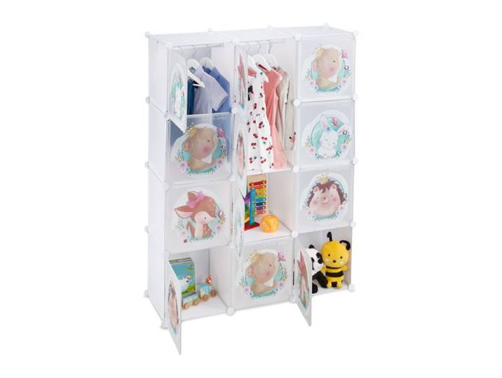 Relaxdays Kinder Steckregal mit Kleiderstangen
