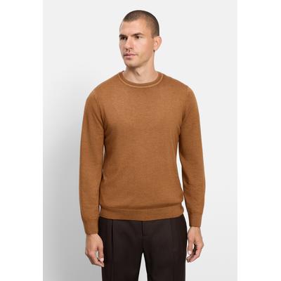 Strickpullover OLYMP "OLYMP Casual Strick, Pullover", Herren, Gr. S, braun (schlamm), 100% Schurwolle, Pullover Strickpullover