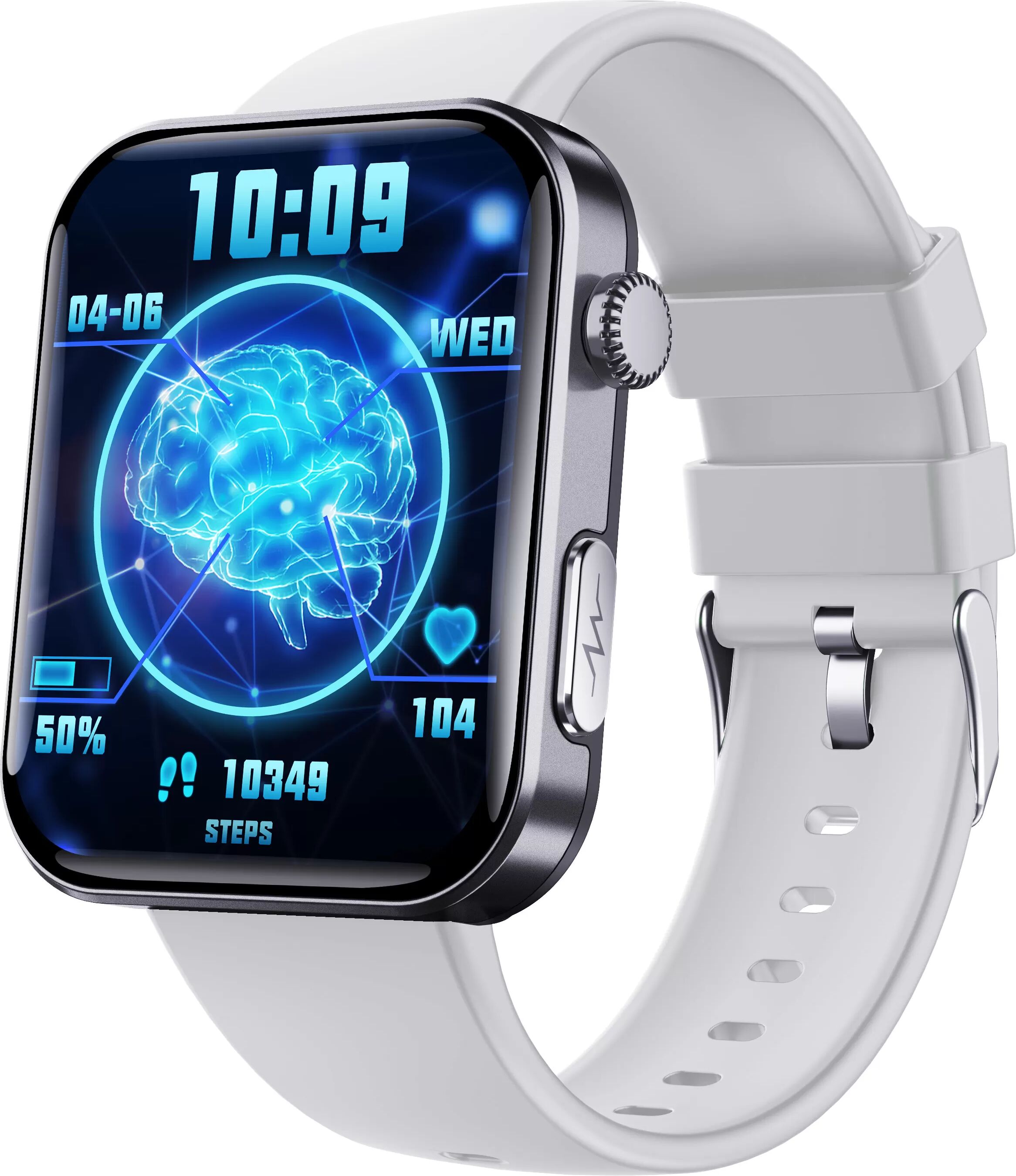 INF Smartwatch – misst Herzfrequenz, Blutdruck, Blutsauerstoff und Schritte Schwarzes und graues Armband