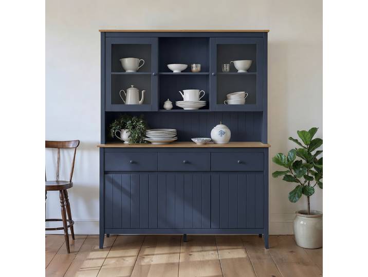 Massives Buffet 160cm Blau/Dunkelblau