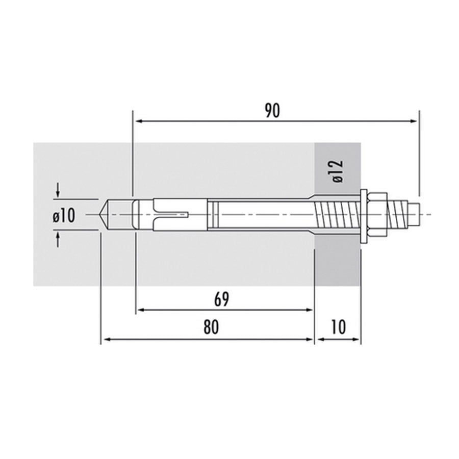 Hailo Professional Hailo Hilti Bolzenanker zur Befestigung von Leitern und Halterung aus Edelstahl (1 Stück)