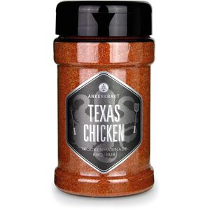 ANKERKRAUT Gewürzmischung BBQ-Rub, Texas Chicken, für Fleischgerichte, Trockenmarinade, vegan, im Streuer, 230 g