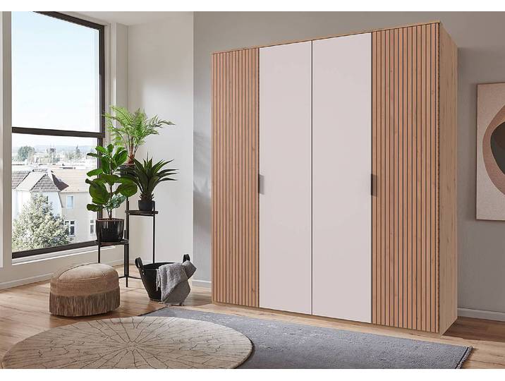 Drehtürenschrank Tunis 180cm Braun/Eiche Artisan Dekor/Weiß