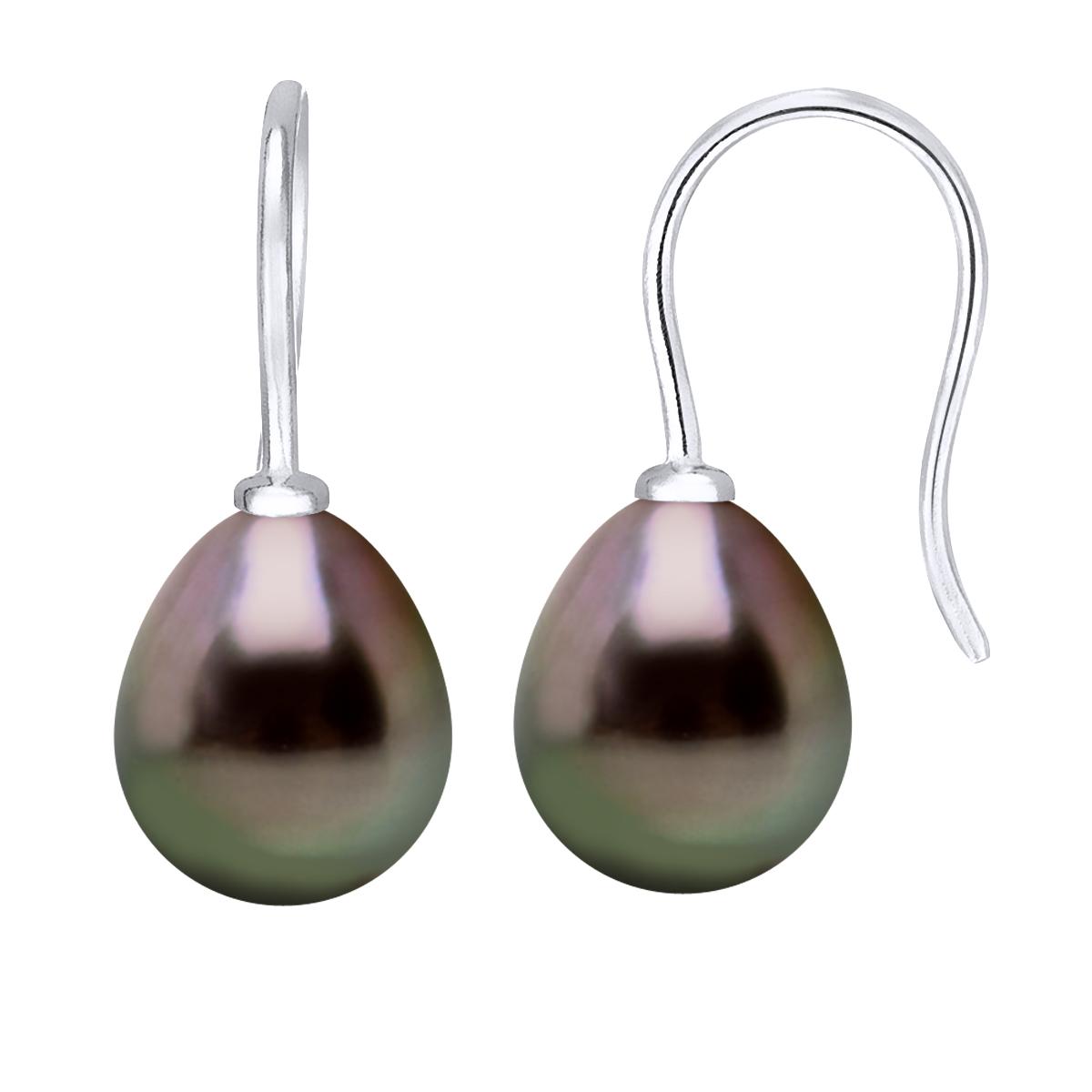 Oorbellen Hooks Tahitian Parels 8-9mm White Gold