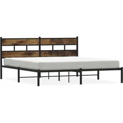 vidaXL Metallbett ohne Matratze Räuchereiche 180x200 cm