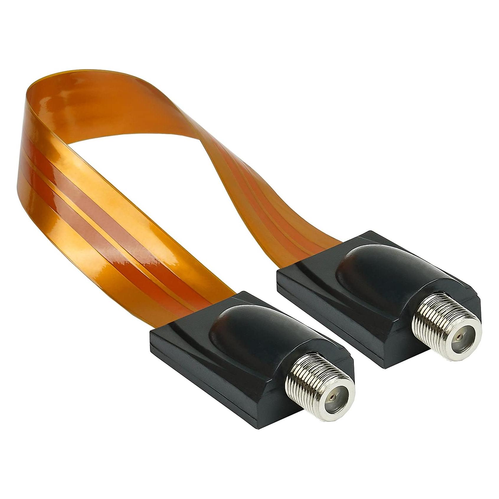 Good Connections SAT Fensterdurchführung High-Quality, transparent, Gesamtlänge inkl. Stecker 53,5cm, flexible Länge (SAT Kabel) (S-1000QL)