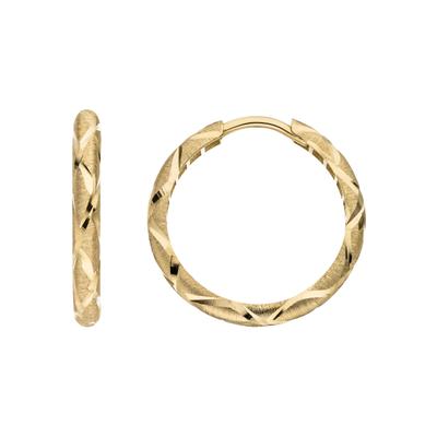 Paar Creolen JOBO "Ohrringe 23 mm", gelbgold 333, Ohrringe, Damen, 23mm, Gelbgold 333, 8 Karat 333 Gold diamantiert