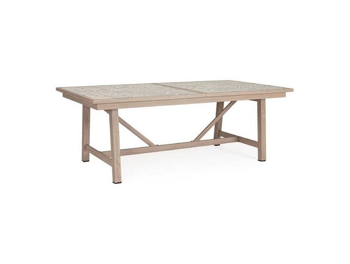 Feeling4Home Esstisch Kalimera Ausziehbar - Aluminium Timber Natur, 212-285 x 106 cm, Ausziehbar mit automatischer Verlängerung, Schmetterlingsauszug
