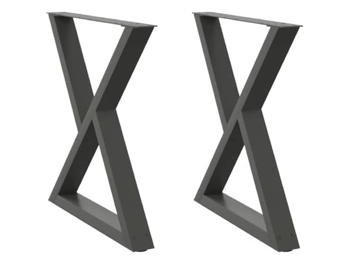 KFGWERSTY Esstisch Beine 2 Stück Anthrazit 80 x (72-73,3) cm Stahl 72 cm Pulverbeschichteter Stahl, eckiges Rohrprofil 80 x 40 x 1 mm, verstellbare Kunststoffnivellierer, für Esstisch