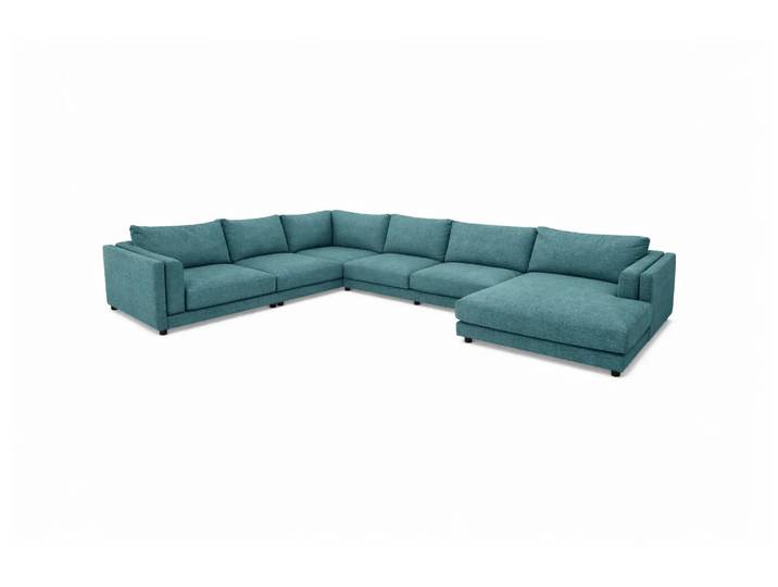 Ecksofa Larry Basic Candy / Farbe: Petrol / Bezugsmaterial: Stoff Basic