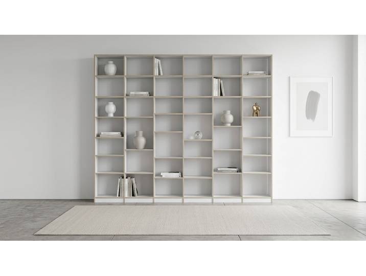 Bibliothèque blanche sur mesure Pickawood™ Contre­plaqué Contre­plaqué de bouleau blanc mat