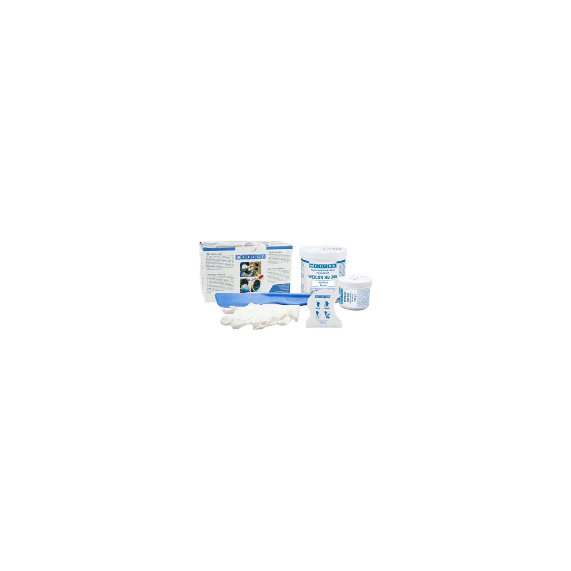 WEICON HB 300, stahlgefülltes hochtemperaturbeständiges Epoxidharz-System für Reparatur und Formgebung, 0,5 kg, dunkelgrau (10001084)