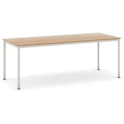 Esstisch BASIC, 200x80 cm, graues Metallgestell, Buche