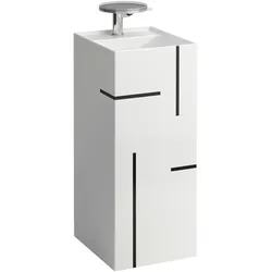 LAUFEN Kartell Waschtisch freistehend, 3 Hahnlöcher, ohne Überlauf, 375x435x900, H811331D021581, Farbe: Linien schwarz