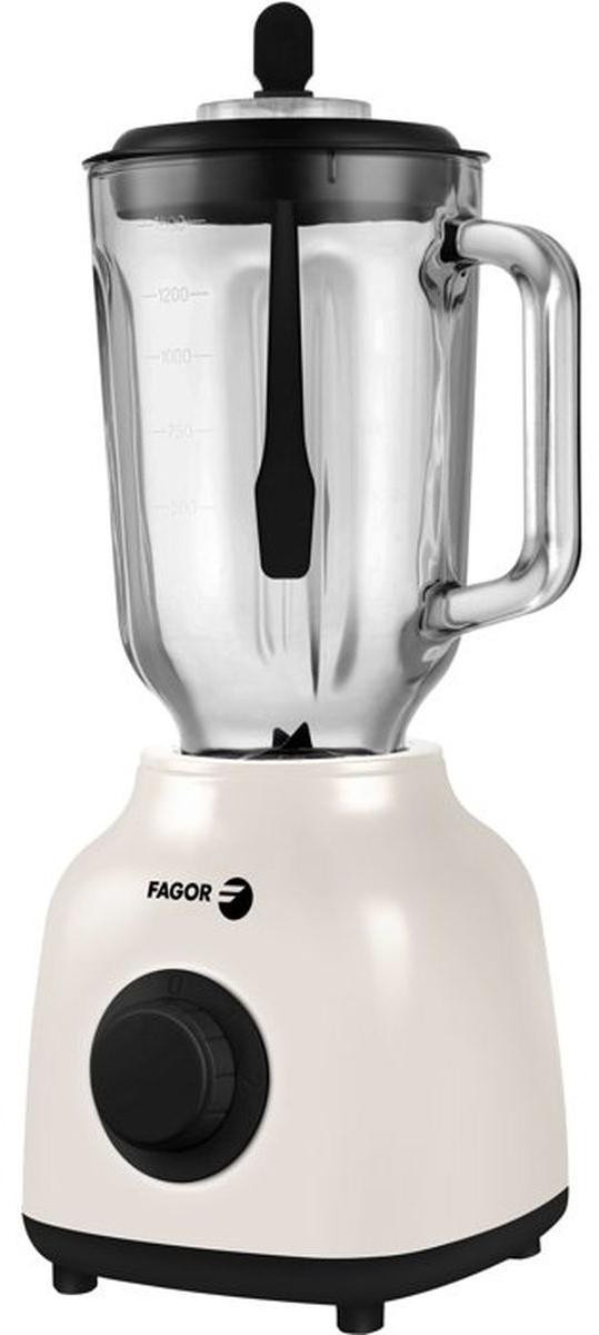 Fagor 2-in-1 Blender FGC2160 met 1,5 l Graduated Glazen Kom, 400 W, Crème