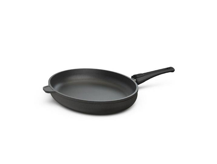 Hoffmann Germany Fischpfanne 38x28 cm, Made in Germany Schnitzelpfanne, Aluguss (1-tlg., 1x Fischpfanne 38x28 cm), abnehmbarer Griff, Antihaft, oval, 38x28 cm