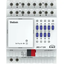 Theben 4930260 KNX Jalousieaktor 4-fach 24V, Grundgerät JMG 4 T 24V KNX