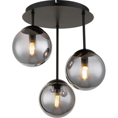 GLOBO LIGHTING Deckenleuchte "HARMON", schwarz (schwarz matt), 3, Ø 15cm H: 40cm, 1 Stk., Leuchten, Deckenleuchte mit Glaskugeln, modern, stilvoll & edel, Deckenleuchte