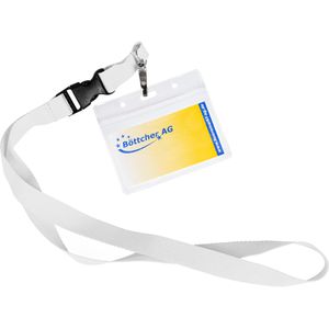 Webbomb Kartenhalter 6667, PVC, mit Textilband, für 1 Karte, weiß