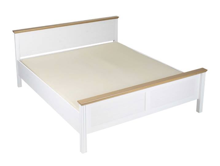 Bett, Massivholz Kiefer, Weiß, 170×215 cm, Landhausstil, Inter Link Maluna
