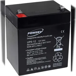 Powery Bleiakku UP5-12 -Ersatz für FIAMM Typ FG20451 12V 5Ah
